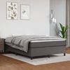 vidaXL Pat box spring cu saltea, gri, 140x200 cm, piele ecologică