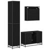 vidaXL Set de mobilier pentru baie 3 pcs Stejar Negru Lemn compozit