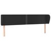 vidaXL Tăblie de pat cu aripioare negru 183x23x78/88cm piele ecologică