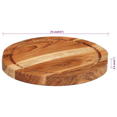vidaXL Tocător, Ø25x2,5 cm, lemn masiv de acacia