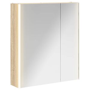 vidaXL Dulap cu oglindă pentru baie Stejar Sonoma 63,5 x 15,5 x 70 cm