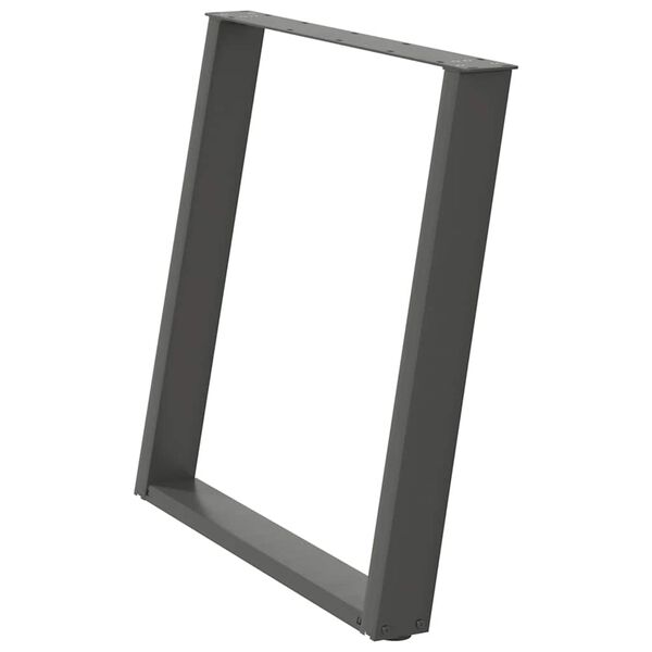 vidaXL Picioare de masă în formă de U, 2 buc., antracit, 70x(72-73) cm, oțel