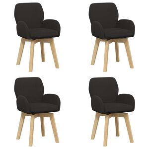 vidaXL Scaune de dining rotative 4 buc. Boucl&eacute; Negru 54 x 58 x 87 cm