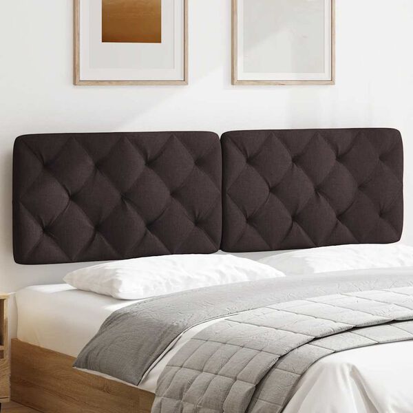 vidaXL Pernă pentru tăblie de pat maro &icirc;nchis, 180 cm, material textil