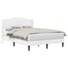 vidaXL Cadru de pat cu headboard Alb 140 x 190 cm Piele artificială