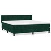 vidaXL Pat box spring cu saltea, verde &icirc;nchis, 160x200 cm, catifea