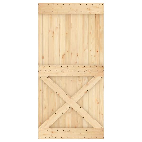 vidaXL Ușă glisantă cu set feronerie, 100x210 cm, lemn masiv de pin