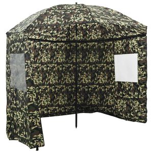 vidaXL Umbrelă pentru Pescuit Camuflaj 240 x 210 cm Poliester Oxford