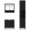 vidaXL Set de mobilier pentru baie 3 pcs Stejar Negru Lemn compozit
