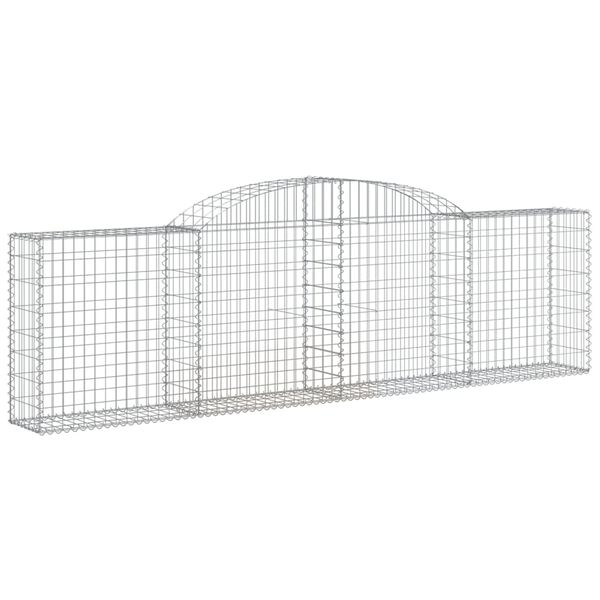 vidaXL Coșuri gabion arcuite 2 buc., 300x30x80/100 cm, fier galvanizat