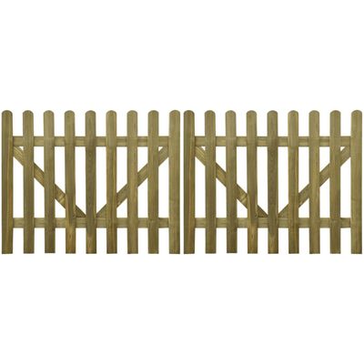 vidaXL Poartă de gard cu scânduri, 2 buc., 300 x 120 cm, lemn tratat