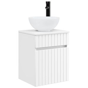 vidaXL Chiuvetă de baie suspendată Alb 39 x 35 x 63 cm Lemn prelucrat