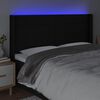 vidaXL Tăblie de pat cu LED, negru, 203x16x118/128 cm, textil