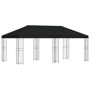 vidaXL Pavilion cu panouri laterale 6 x 3 m Negru Poliester și oțel