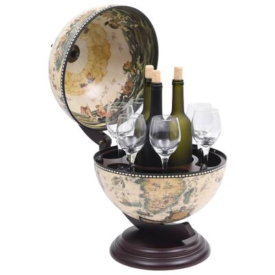 vidaXL Bar tip glob pământesc suport sticle vin, alb, eucalipt