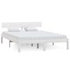 vidaXL Cadru de pat mic dublu, alb, 120x190 cm, lemn masiv