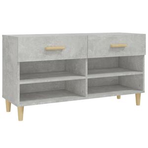 vidaXL Banchetă pantofar, gri beton, 102x35x55 cm, lemn prelucrat