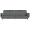 vidaXL Canapea extensibilă cu 2 locuri, 2 perne, gri deschis, textil