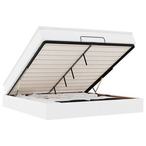 vidaXL Cadru de pat otoman cu saltele alb 180x200cm piele artificială