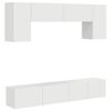 vidaXL Set comodă TV Pe perete 4 pcs Alb lucios Lemn compozit