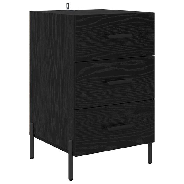 vidaXL Dulap de noapte Stejar Negru 40 x 40 x 66 cm Lemn compozit