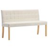 vidaXL Bancă, crem, 140 cm, catifea