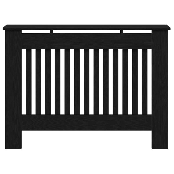 vidaXL Capac pentru radiator Stejar Negru 112 x 19 x 81,5 cm
