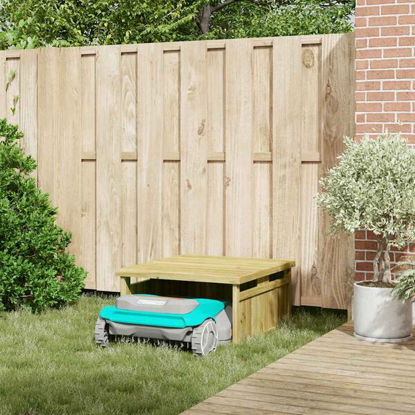 vidaXL Garaj pentru Cositoare Gazon Maro 73.5 x 81.5 x 38.5 cm