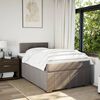 vidaXL Pat box spring cu saltea, taupe, 120x190 cm material textil