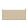 vidaXL Bancă Batavia cu pernă bej, 120 cm, lemn masiv tec
