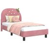 vidaXL Cadru de pat pentru copii cu spătar Roz 80 x 160 cm Catifea
