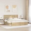 vidaXL Cadru de pat cu headboard Sonoma 180 x 200 cm Lemn de pin masiv