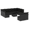 vidaXL Set canapele de grădină, 12 piese, cu perne, negru, poliratan