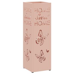 vidaXL Stand pentru Umbrele de Plouă Roz 15,5 x 15,5 x 49 cm Oțel
