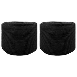 vidaXL Sfoară din bumbac 2 buc. 2 mm 100 m Negru 100% bumbac