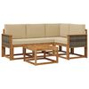vidaXL Set de canapele de exterior 5 buc. Natural și Bej Poliester