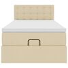 vidaXL Cadru de pat otoman cu saltea crem 80x200cm stofa