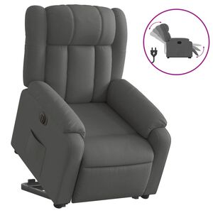 vidaXL Fotoliu electric rabatabil cu ridicare, gri &icirc;nchis, textil