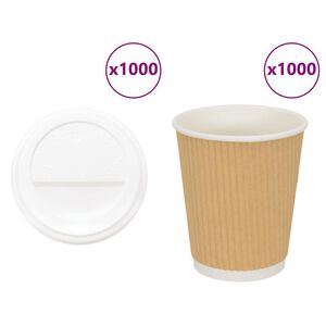 vidaXL Cești de cafea din h&acirc;rtie cu capace 1000 buc 8oz 200ml