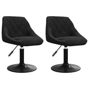 vidaXL Scaune de bucătărie pivotante, 2 buc., negru, catifea