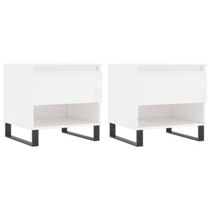 vidaXL Mese de cafea 2 buc. alb extralucios 50x46x50 cm lemn compozit