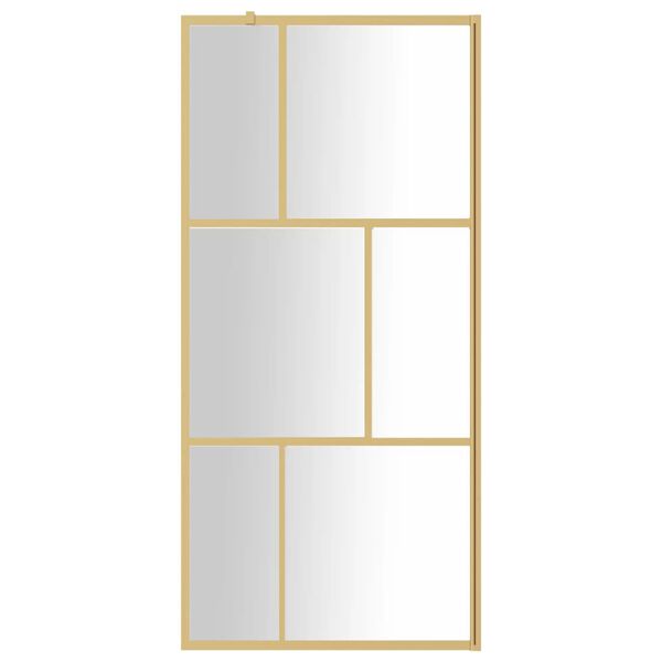 vidaXL Paravan de duș walk-in auriu, 90x195 cm sticlă ESG transparentă