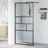 vidaXL Zid de duș walk-in Negru 80 x 195 x 0.5 cm Sticlă și Aluminiu