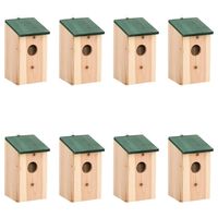 vidaXL Căsuțe de păsări, 8 buc., 12x12x22 cm, lemn