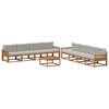vidaXL Set de canapele de exterior 9 buc. Natural și Gri deschis