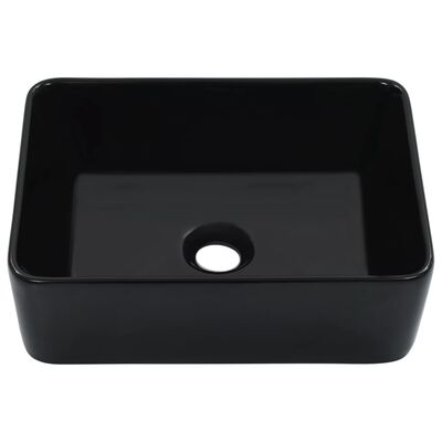 vidaXL Chiuvetă de baie, negru, 40 x 30 x 13 cm, ceramică