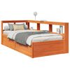 vidaXL Pat bibliotecă fără saltea maro ceruit 90x190 cm lemn masiv pin
