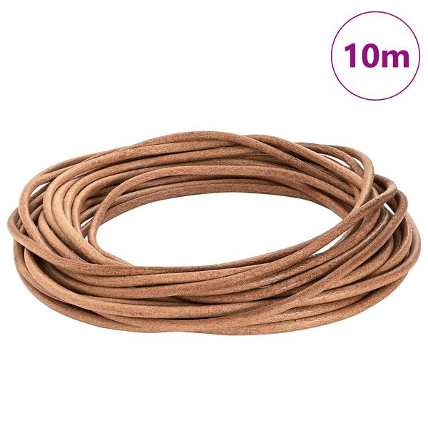 vidaXL Cord din Piele Maro &Oslash;4 mm x 10 m Piele