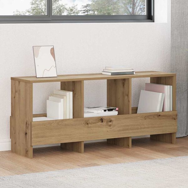 vidaXL Raft pentru reviste Stejar Artizanal 102 x 30 x 45 cm