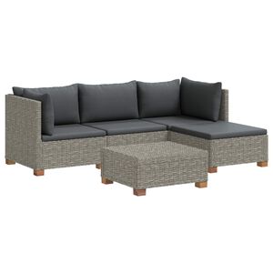 vidaXL 5 buc. Set de lounge din ratan cu perne GENDT Ratan Natural